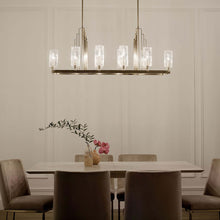 Load image into Gallery viewer, Kimrose Linear Pendant Light in dining room.
