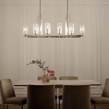 Load image into Gallery viewer, Kimrose Linear Pendant Light in dining room.
