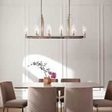 Load image into Gallery viewer, Kimrose Linear Pendant Light in dining room.
