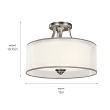 Load image into Gallery viewer, Lacey Semi Flush Mount Ceiling Light - line drawing.
