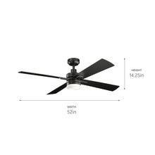 Load image into Gallery viewer, Lija LED Ceiling Fan - line drawing.
