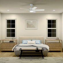 Load image into Gallery viewer, Maeve LED Ceiling Fan in bedroom.
