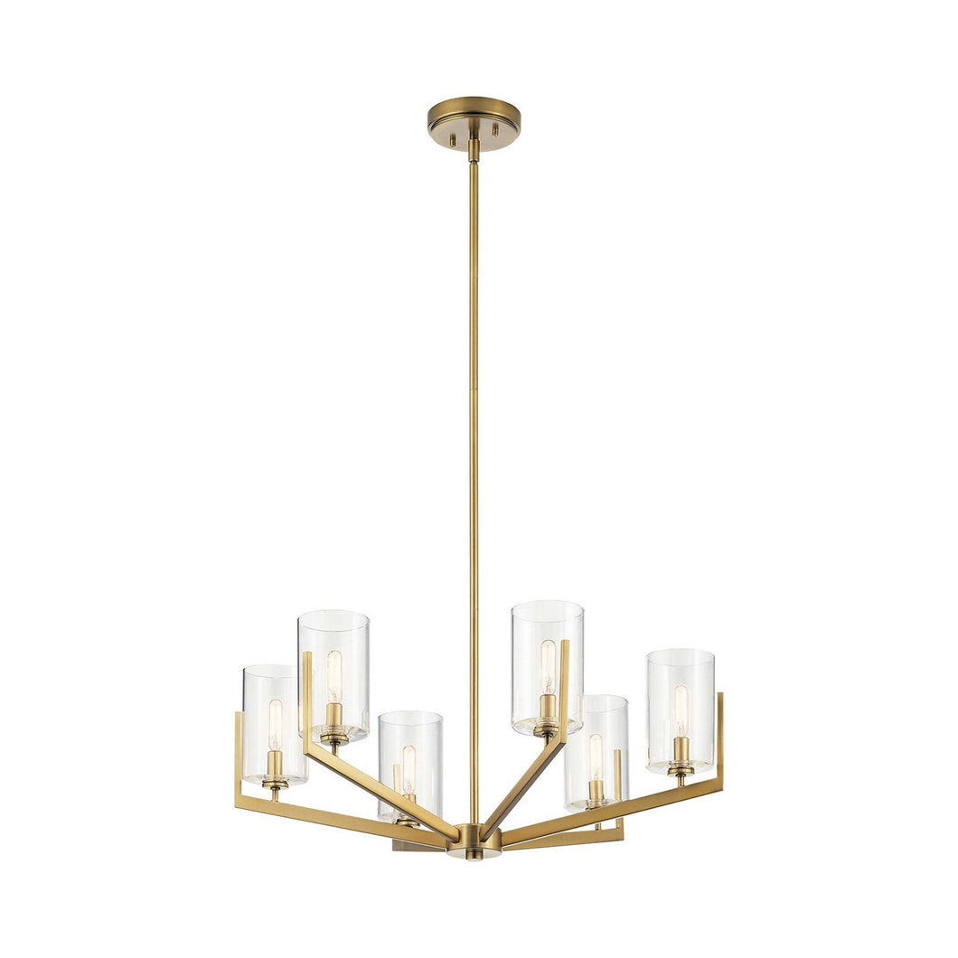 Nye Chandelier in Brushed Natural Brass.
