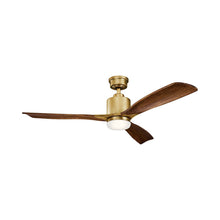 Load image into Gallery viewer, Ridley II LED Ceiling Fan in Natural Brass.
