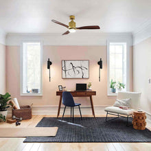 Load image into Gallery viewer, Ridley II LED Ceiling Fan in living room.
