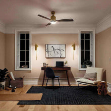 Load image into Gallery viewer, Ridley II LED Ceiling Fan in living room.
