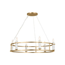 Load image into Gallery viewer, Rosalind Chandelier in Brushed Natural Brass (6-Light).
