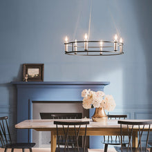 Load image into Gallery viewer, Rosalind Chandelier in living room.
