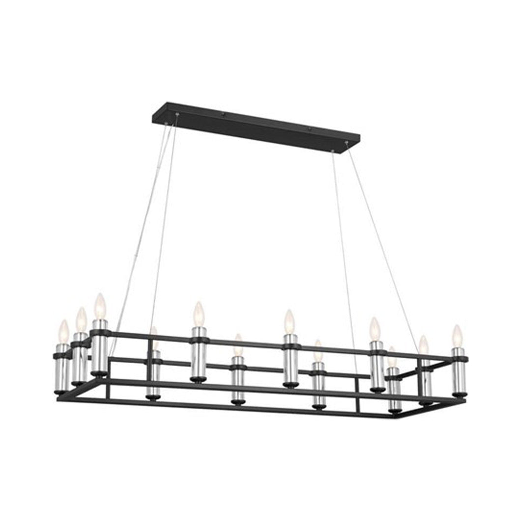 Rosalind Linear Pendant Light in Black.
