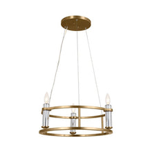 Load image into Gallery viewer, Rosalind Mini Chandelier in Brushed Natural Brass.
