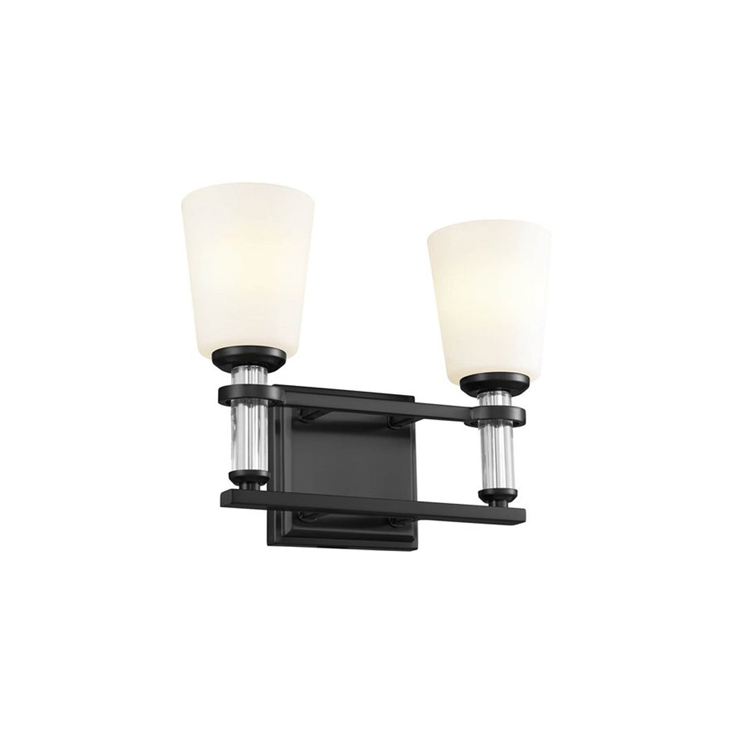 Rosalind Vanity Wall Light in Black (2-Light).