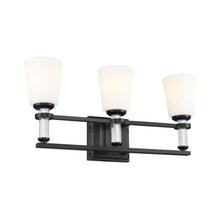 Load image into Gallery viewer, Rosalind Vanity Wall Light in Black (3-Light).
