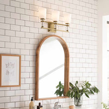 Load image into Gallery viewer, Rosalind Vanity Wall Light in bathroom.
