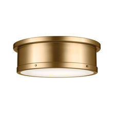 Load image into Gallery viewer, Serca Flush Mount Ceiling Light in Brushed Natural Brass (Large).
