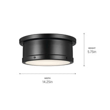 Load image into Gallery viewer, Serca Flush Mount Ceiling Light - line drawing.
