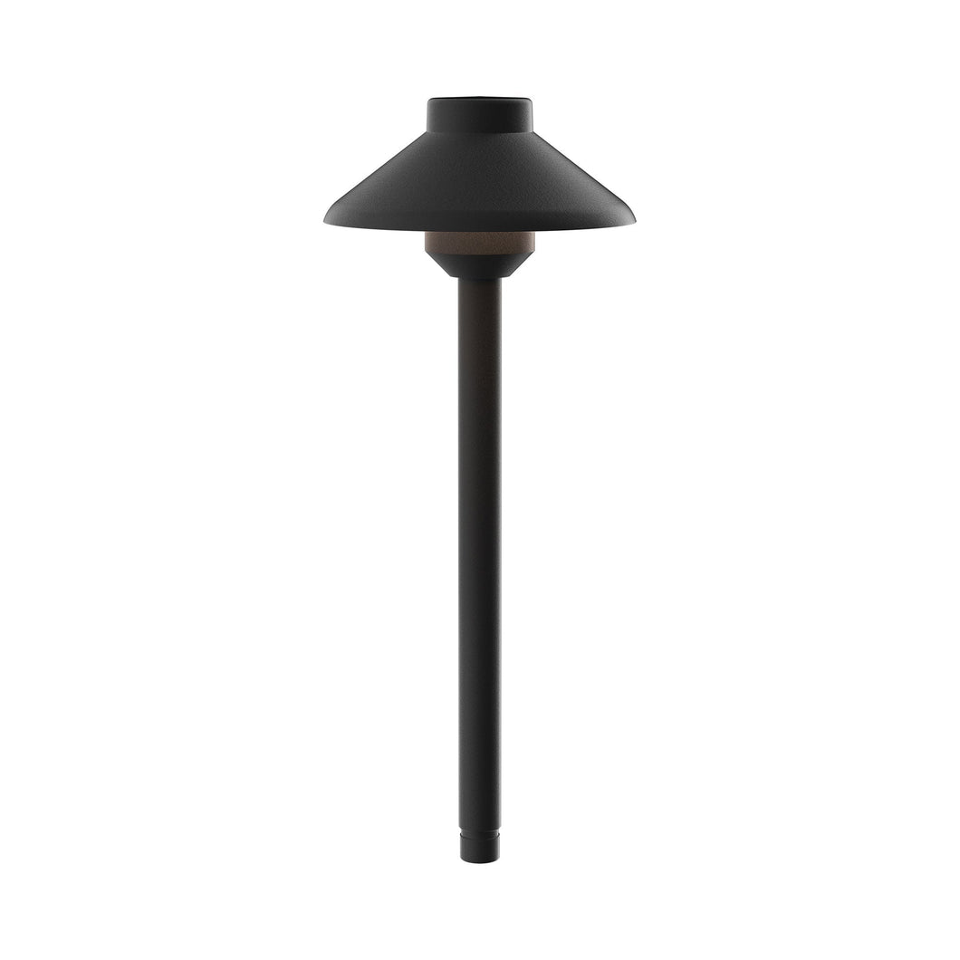 Stepped Dome LED Path Light in Black Textured (15-Inch).