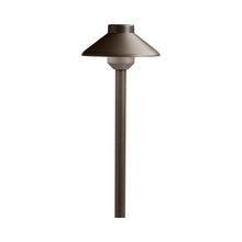 Load image into Gallery viewer, Stepped Dome LED Path Light in Textured Architectural Bronze (15-Inch).
