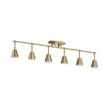 Load image into Gallery viewer, Sylvia Light Rail Light in Brushed Natural Brass (6-Light).
