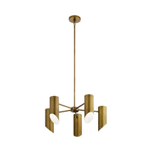 Load image into Gallery viewer, Trentino Chandelier in Natural Brass (5-Light).
