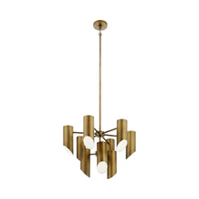 Load image into Gallery viewer, Trentino Chandelier in Natural Brass (9-Light).
