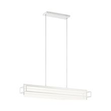 Load image into Gallery viewer, Vega LED Linear Pendant Light in White.
