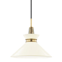 Load image into Gallery viewer, Kiki Pendant Light in Gold and White.
