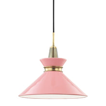 Load image into Gallery viewer, Kiki Pendant Light in Aged Brass / Pink/Small.
