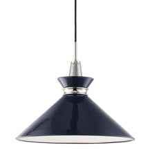 Load image into Gallery viewer, Kiki Pendant Light in Polished Nickel / Navy/Large.
