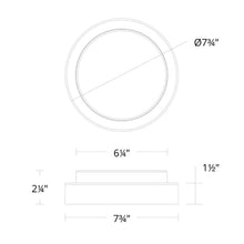 Load image into Gallery viewer, Kind LED Flush Mount Ceiling Light- line drawing.
