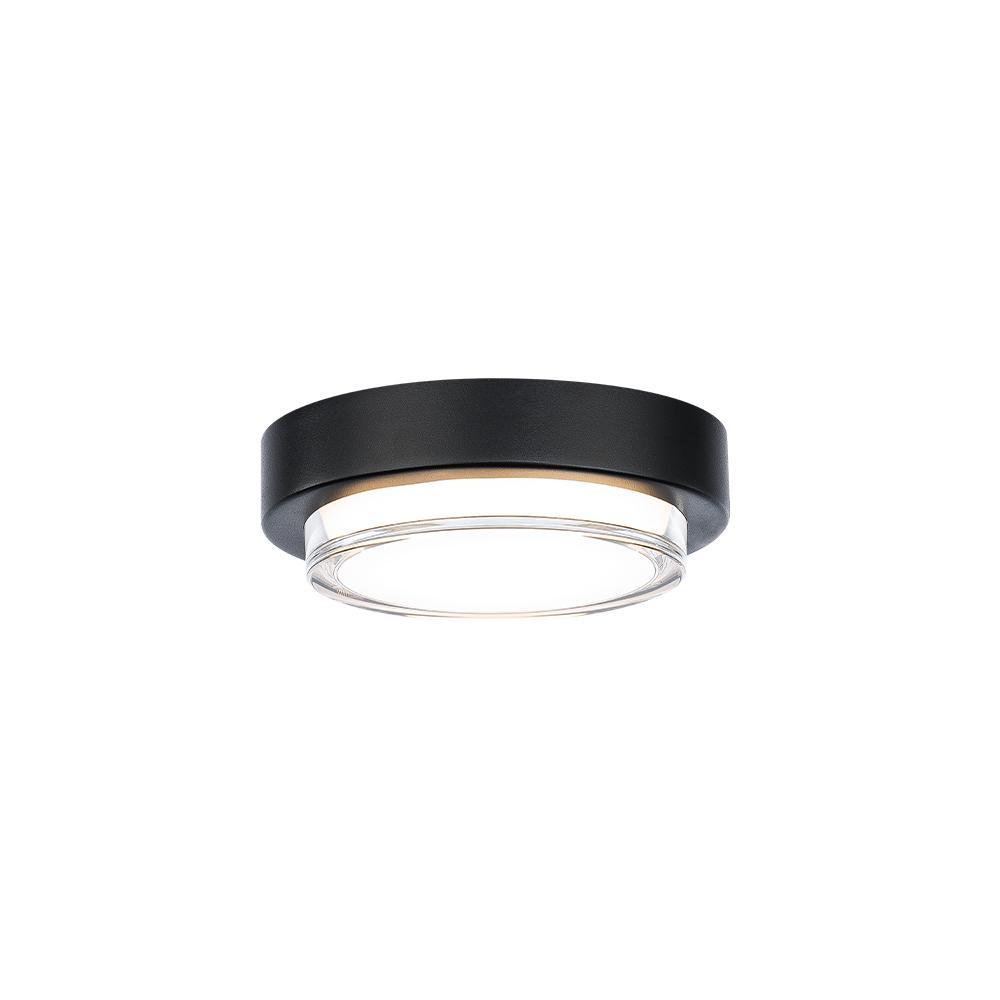 Kind Outdoor LED Flush Mount Ceiling Light in 2700K/Black.