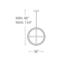 Load image into Gallery viewer, Kinetic LED Pendant Light- line drawing.
