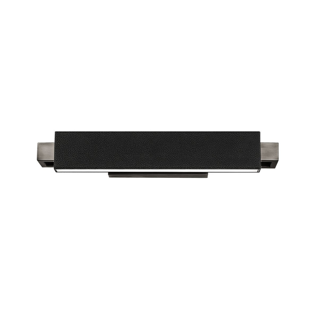 Kinsman LED Bath Vanity Light in Small/Pebbled Black/Brushed Nickel.