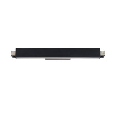 Load image into Gallery viewer, Kinsman LED Bath Vanity Light in Large/Pebbled Black/Brushed Nickel.
