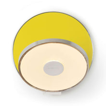 Load image into Gallery viewer, Gravy Hardwire LED Wall Light in Chrome and Matte Yellow.
