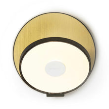 Load image into Gallery viewer, Gravy Hardwire LED Wall Light in Metallic Black and Brass.
