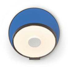 Load image into Gallery viewer, Gravy Hardwire LED Wall Light in Metallic Black and Matte Blue.
