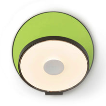 Load image into Gallery viewer, Gravy Hardwire LED Wall Light in Metallic Black and Matte Green.
