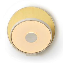 Load image into Gallery viewer, Gravy Hardwire LED Wall Light in Matte White and Brass.
