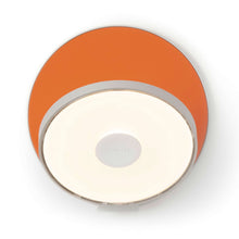 Load image into Gallery viewer, Gravy Hardwire LED Wall Light in Silver and Matte Orange.
