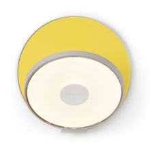 Load image into Gallery viewer, Gravy Hardwire LED Wall Light in Silver and Matte Yellow.
