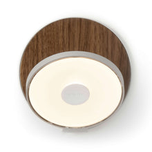 Load image into Gallery viewer, Gravy Hardwire LED Wall Light in Silver and Oiled Walnut.
