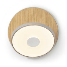 Load image into Gallery viewer, Gravy Hardwire LED Wall Light in Silver and White Oak.
