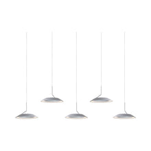 Load image into Gallery viewer, Royyo LED Linear Pendant Light in 5-Light/Silver.
