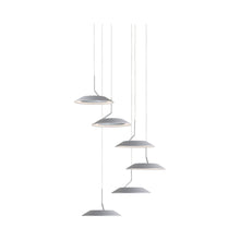 Load image into Gallery viewer, Royyo LED Multi Light Pendant Light in 6-Light/Silver.
