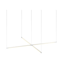 Load image into Gallery viewer, Z-Bar Cross LED Pendant Light in 24-Inch/Silver.

