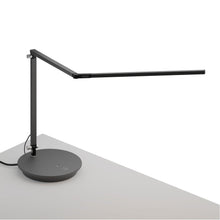 Load image into Gallery viewer, Z-Bar LED Desk Lamp in Silver/Grommet Mount.
