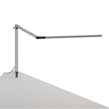 Load image into Gallery viewer, Z-Bar LED Desk Lamp in Metallic Black/One-Piece Table Clamp.
