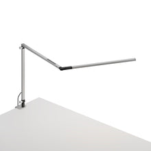 Load image into Gallery viewer, Z-Bar Slim LED Desk Lamp in Silver/Desk Clamp.
