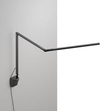 Load image into Gallery viewer, Z-Bar Slim LED Desk Lamp in Metallic Black/Wall Mount.
