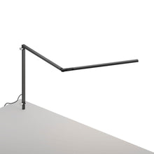 Load image into Gallery viewer, Z-Bar Slim LED Desk Lamp in Metallic Black/Through-Table Mount.
